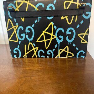 AUTHENTIC Gucci Calfskin Ghost Print GG Messenger Bag